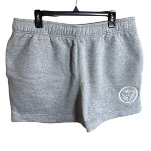 CRFT by Maki Kamon Embroidered Origami Birds Logo Sweat Shorts Heather Grey XL